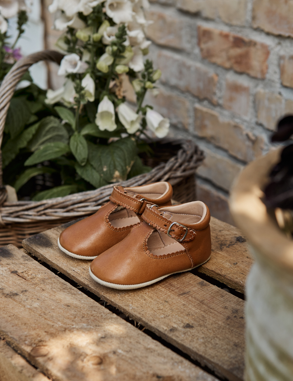 Baby Scallop T-bar Cognac – Petit Nord EU