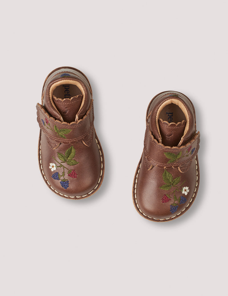 Petit Nord Blackberries Scallop Velcro Boot Low Boot Shoes Hazelnut 069