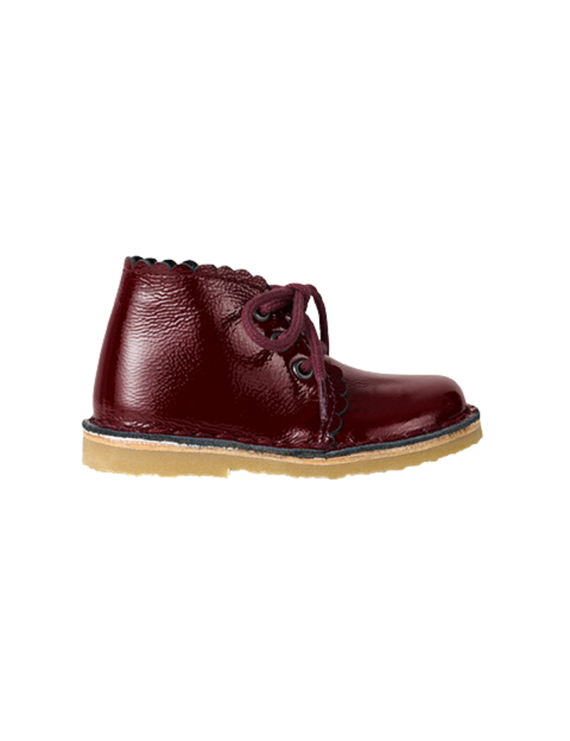 Petit Nord Scallop Boot Low Boot Shoes Burgundy Patent 159