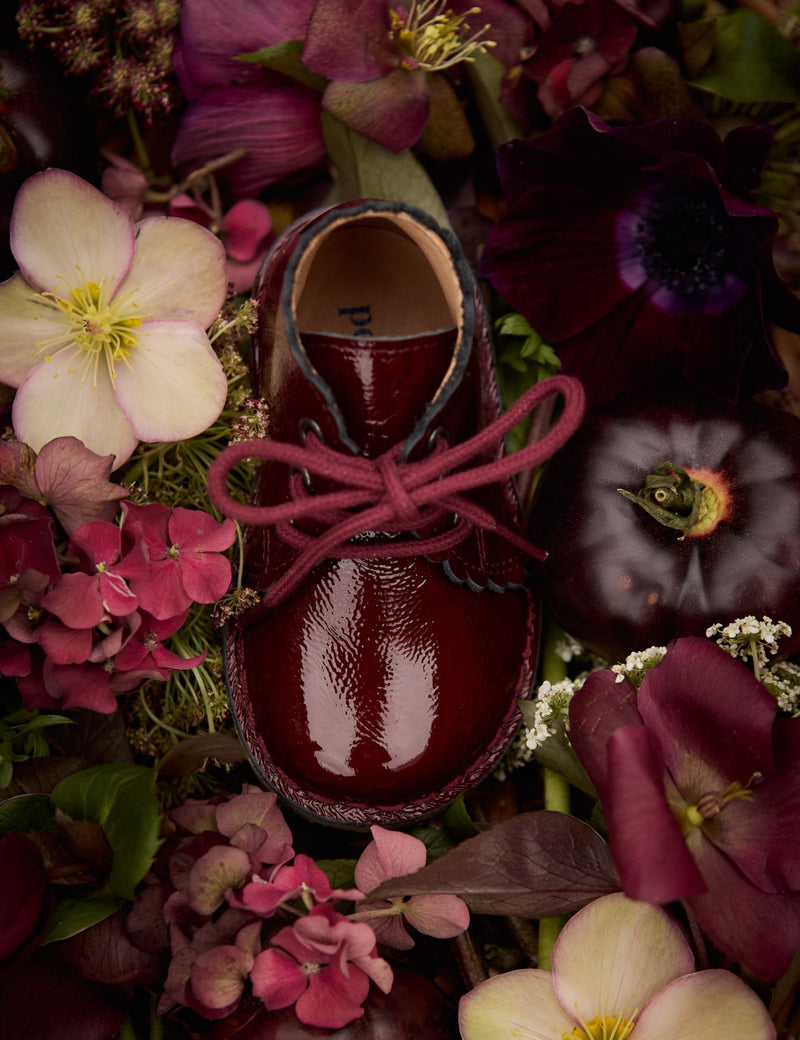 Petit Nord Scallop Boot Low Boot Shoes Burgundy Patent 159