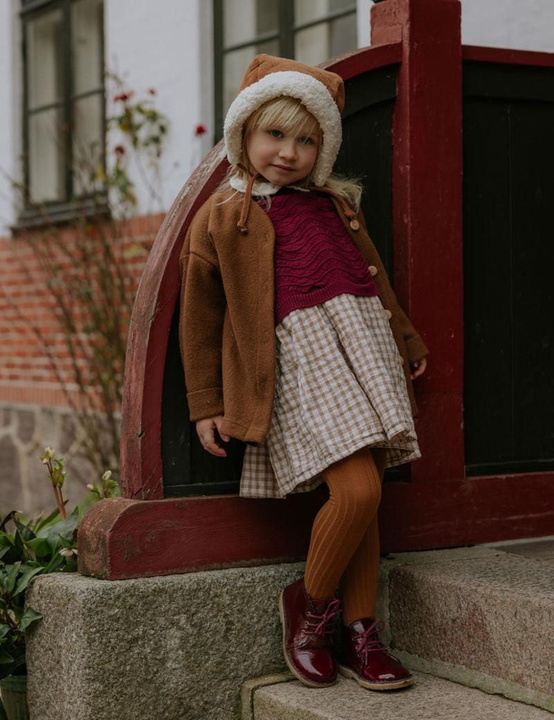 Petit Nord Scallop Boot Low Boot Shoes Burgundy Patent 159