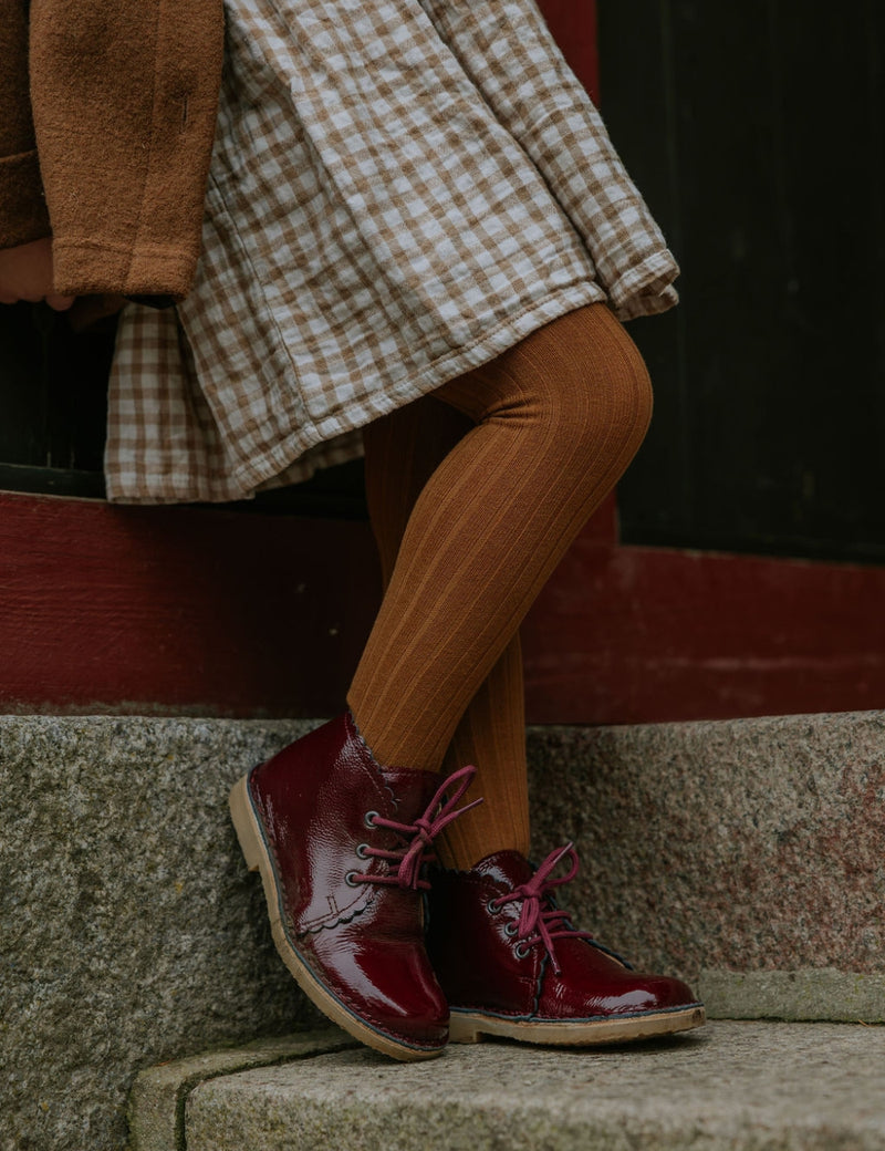 Petit Nord Scallop Boot Low Boot Shoes Burgundy Patent 159