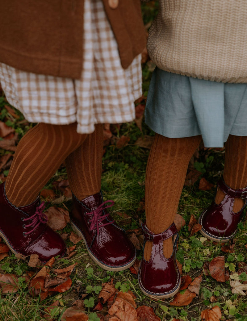 Petit Nord Scallop Boot Low Boot Shoes Burgundy Patent 159