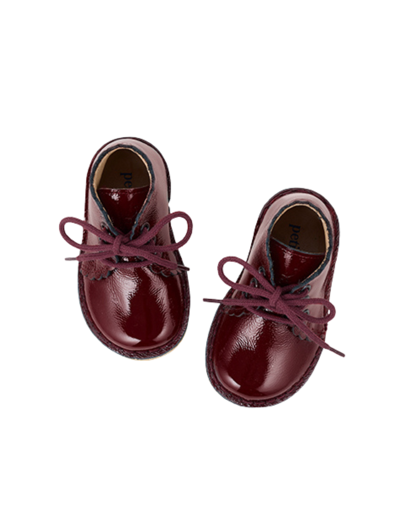 Petit Nord Scallop Boot Low Boot Shoes Burgundy Patent 159