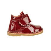 Scallop Velcro Boot - Cherry Patent