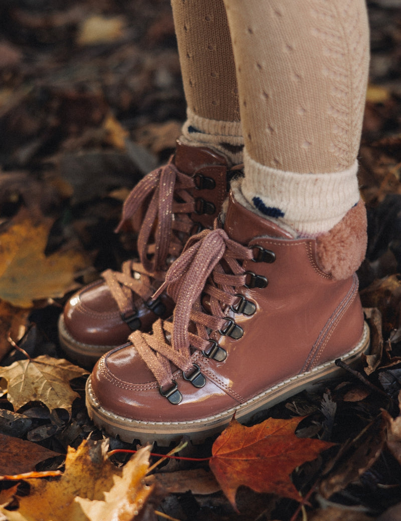 Petit Nord Shearling Winter Boot Winter Boots Rose Clay Patent 091