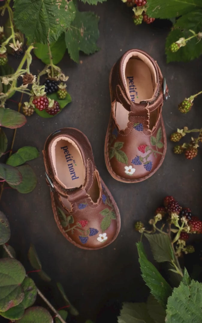 Petit Nord Blackberries T-Bar Scallop T-bars and Ballerinas Hazelnut 069