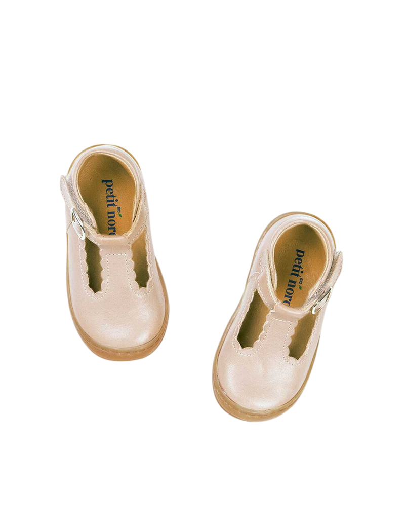 Petit Nord Scallop Cruiser T-bars and Ballerinas Cream 052